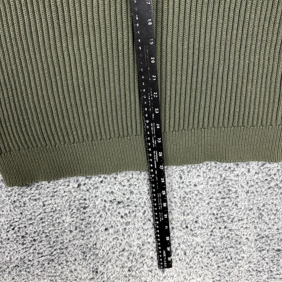 L.L.Bean Sweater Mens 2XL Olive Green Rib Knit Cotton Crewneck Pullover Heavy - Picture 13 of 13